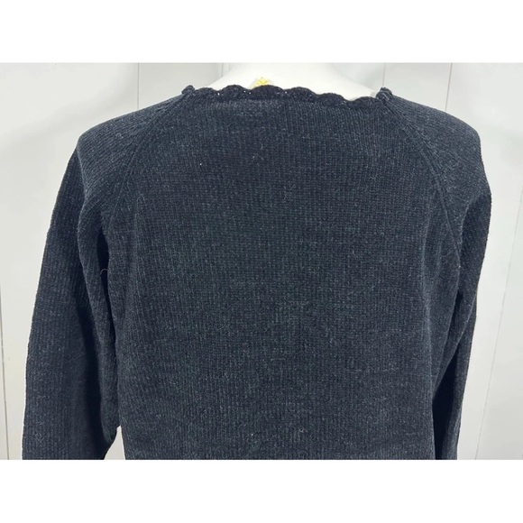 NWT Outside Additions by Stan Herman Sz 1X Black Sweater Neck/Sleeve/Hem Decor - Picture 6 of 9